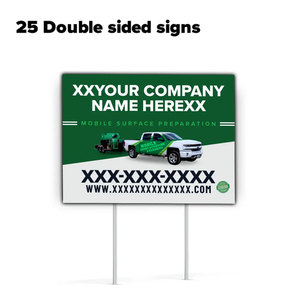 18x24 Yard Signs with Stand (Pack of 25) - Dustless Blasting® Online Store