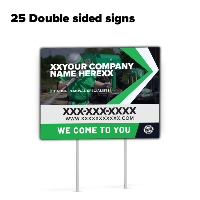 18x24 Yard Signs with Stand (Pack of 25) - Dustless Blasting® Online Store