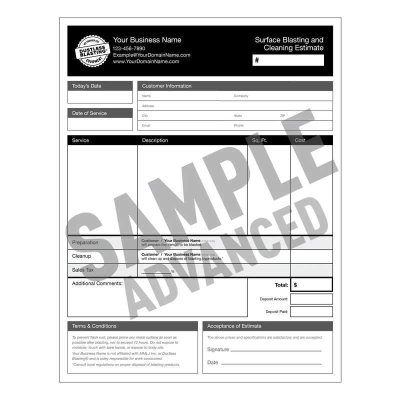 General Quote Forms - Dustless Blasting® Online Store