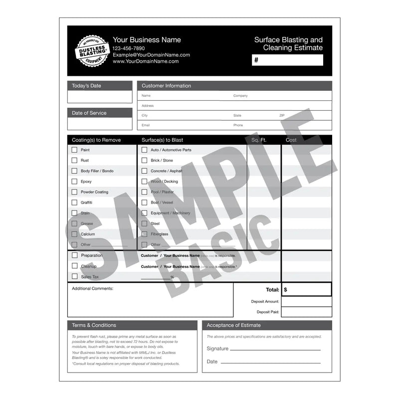 Ultimate Marketing Bundle - Business Cards, Rack Cards, and Quote Forms! - Dustless Blasting® Online Store