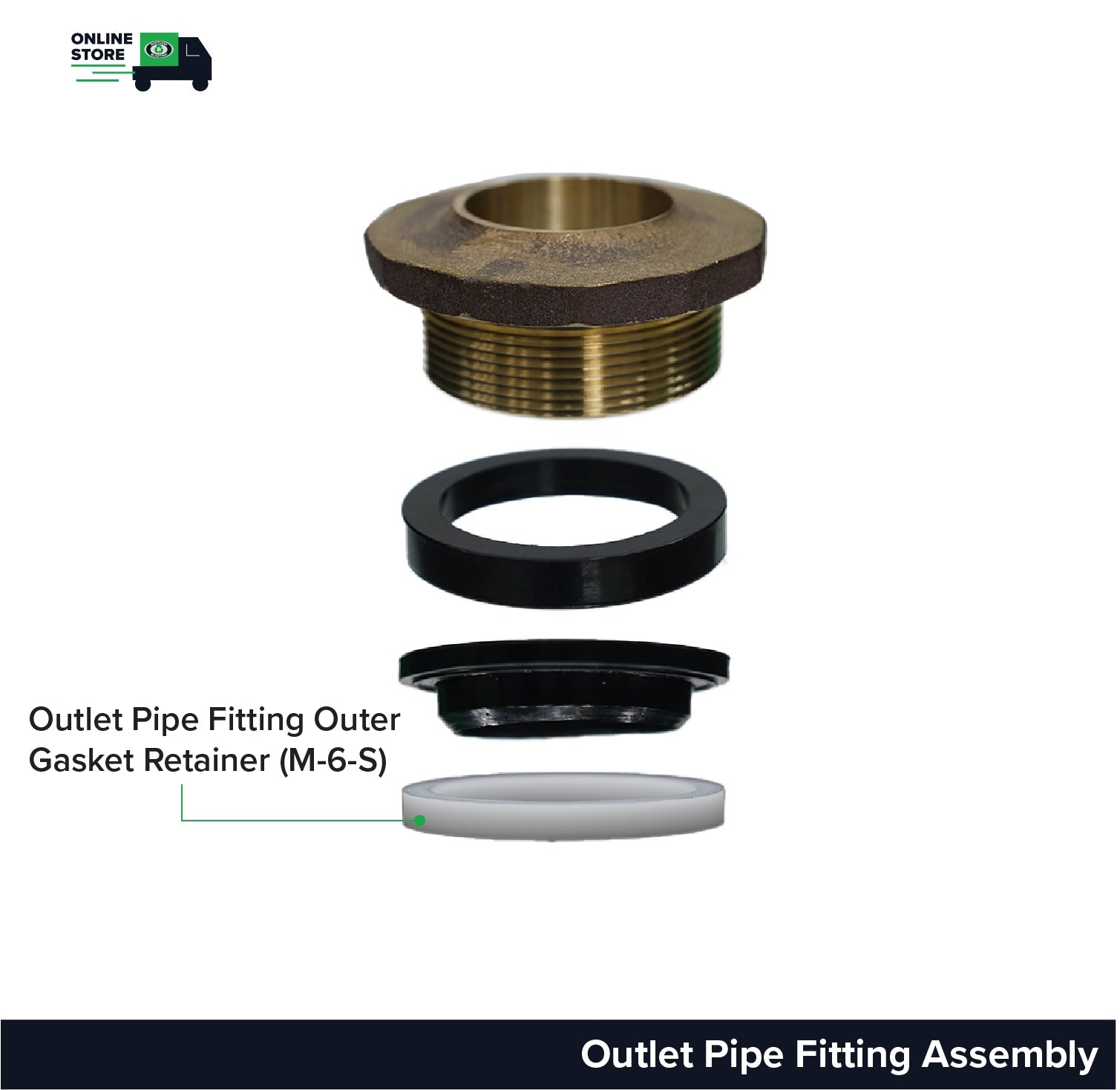 Outlet Pipe Fitting Outer Gasket Retainer (M-6-S)