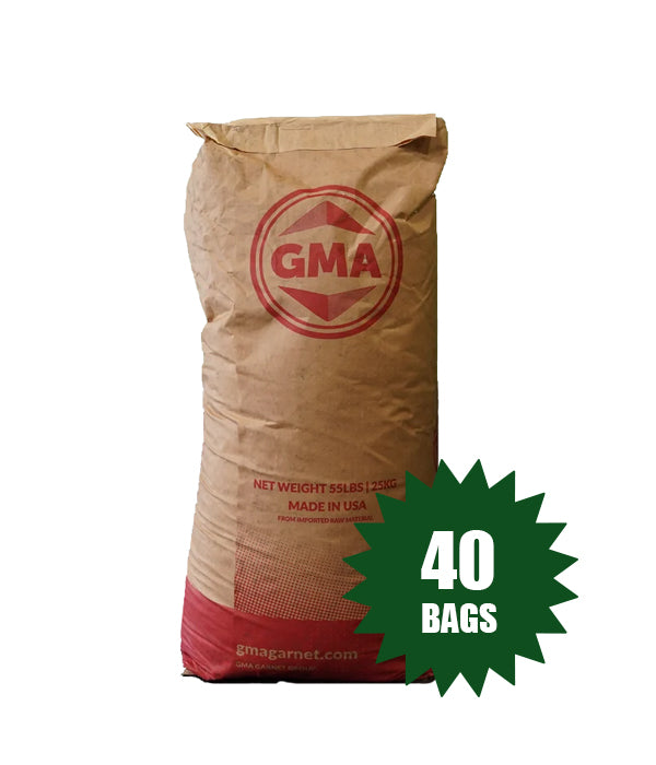 Full Pallet, 40 Count - 80 Mesh Size PyroBlast Pyroxene 55 lb Bag