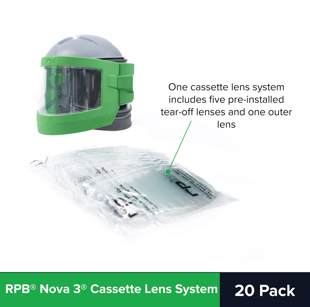 RPB Nova 3 Respirator Helmet Inner Lens Replacement - Pack Of 10