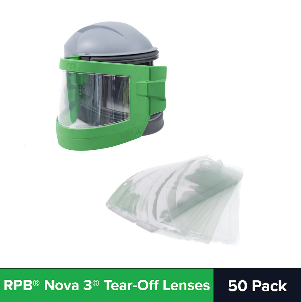 RPB Nova 3 Sandblasting Hood Outer Lens Shield (NV3-724) - Pack Of 50 Disposable Lenses