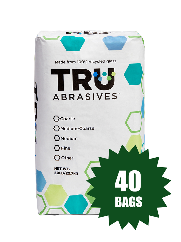 Full Pallet - TRUAbrasives® 40/70 Mesh Size Crushed Glass